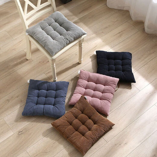 Yingzhuer thickened cushion office four seasons student classroom female stool floor mat butt cushion strap sedentary chair cushion corduroy square carbon gray 40*40cm