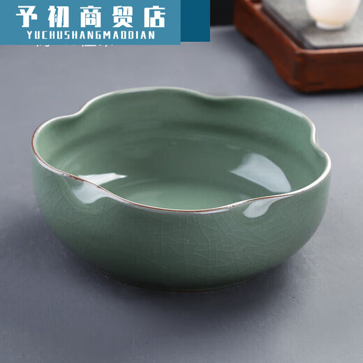 特大号茶洗特渣缸水盂杯洗大容量收纳碗洗茶器紫砂家用陶瓷洗茶杯 白色_HXH-2603