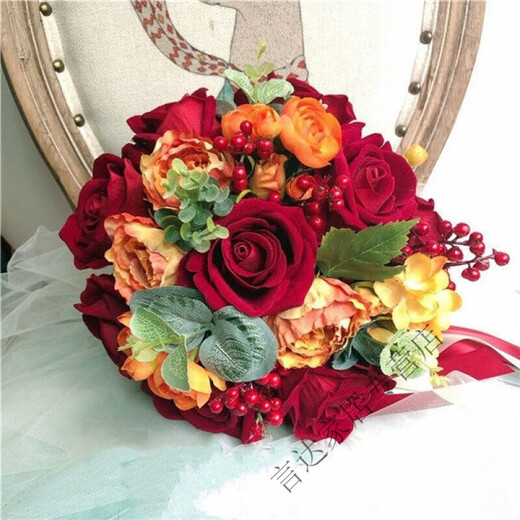 Clcey New Style Forest Camellia Knospe simulierte weiße Rose Hochzeit Fotografie Fotografie Braut Braut Hochzeit Engagement Halten Blumen Zeit und Raumliebhaber