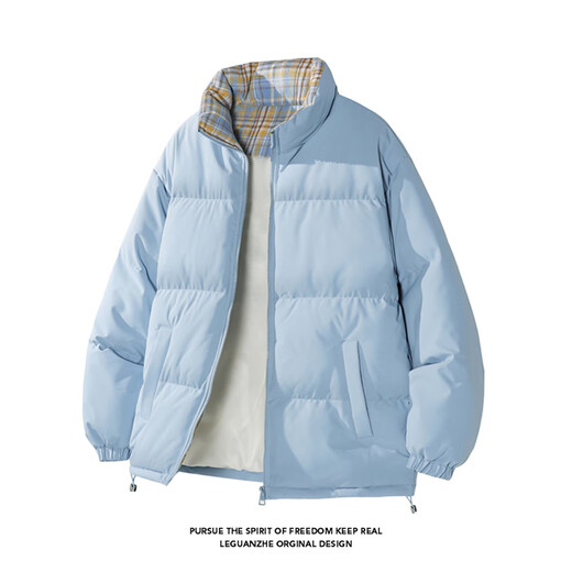 Cantu black plaid splicing down cotton jacket for men in autumn and winter American cleanfit cotton coat warm stand-up collar jacket black XL recommended 130Jin Jin equals 0.5kg to 150Jin Jin equals 0.5kg