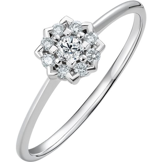 Saturday Fortune diamond ring female bouquet engagement 18k gold diamond ring KGDB021530 main diamond about 5 minutes 15th birthday gift