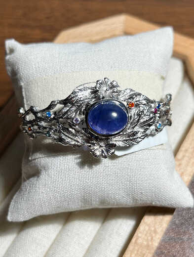 Canxian Natural Tanzanite Tanzanite Heart of the Ocean Inlaid Italian Heavy Craftsmanship Ring Pendant Bracelet Contact Customer Service for Packaging