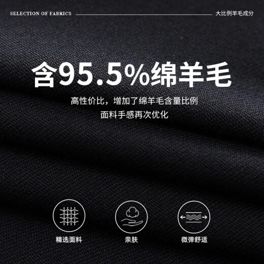 YOUNGOR (YOUNGOR) suit men's 050 tops autumn and winter youth men's suit top wool fabric classic suit Navy blue L 175/96A