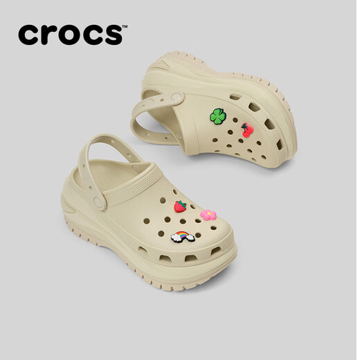 卡骆驰crocs檀健次推荐款光轮洞洞鞋百搭舒适女厚底老爹鞋207988 骨白色-2Y2(含智必星) 36 (220mm) 37
