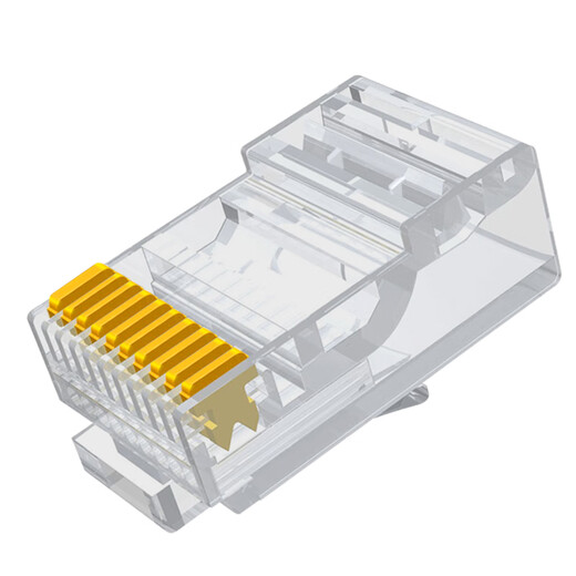 10p10 Core Crystal Head RJ48 Netzwerkkabelanschluss 10P10C Scan-Waffenanschluss Gold-plattiert zehn Kernnetzwerkstecker 50 Unschirm [S1048]