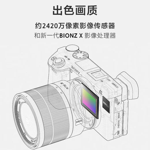 Sony (SONY) [National Subsidy] ILCE-6400K/a6400 Half-frame Micro-Single Digital Camera Real-time Eye Focus 4K Video Vlog Camera Silver A6400L (16-50) Set Official Standard [Available in Sichuan]