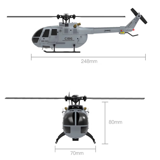 RC ERABO-105 Fernbedienung Hubschrauber C186 Modellflugzeug bewaffnetes Flugzeug Ein-Paddel-Vier-Wege
