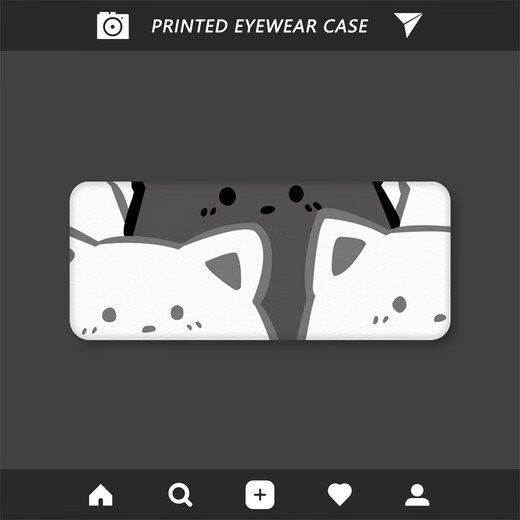 Guan Yue funny cat glasses box portable anti-pressure portable myopia glasses eye box sunglasses student storage couple style two black cats-glasses box-glasses cloth