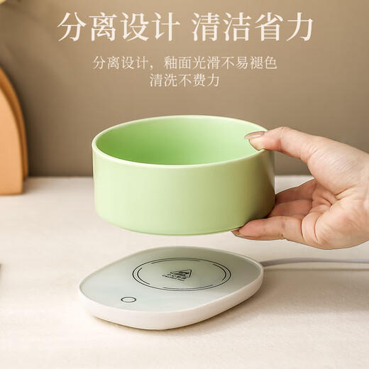 欧曼丽莎猫咪恒温饮水机加热喝水碗宠物冬天喂食喂水碗酸奶机猫陶瓷饮水器 【600ml】紫色防干烧陶瓷碗 多档恒温加热垫
