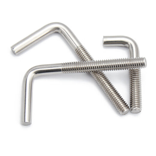 Jinchao 7-shaped stainless steel 304 screw right-angle screw L-type screw anchor bolt M4M5M6M8M10M12 M8*60 (2 pieces)