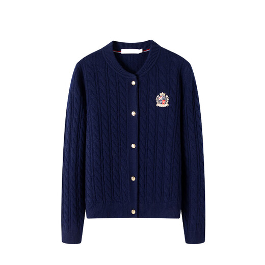Navigare Italian dinghy full wool long-sleeved knitted cardigan warm sweater 2334094508 navy blue M