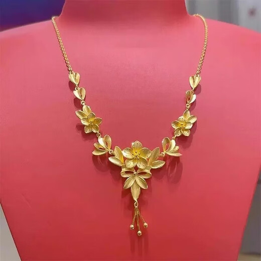 Blooming flower necklace, wedding flower, three gold hardware, engagement wedding, wedding pendant, high-end gift, blooming flower necklace, exquisite gift box