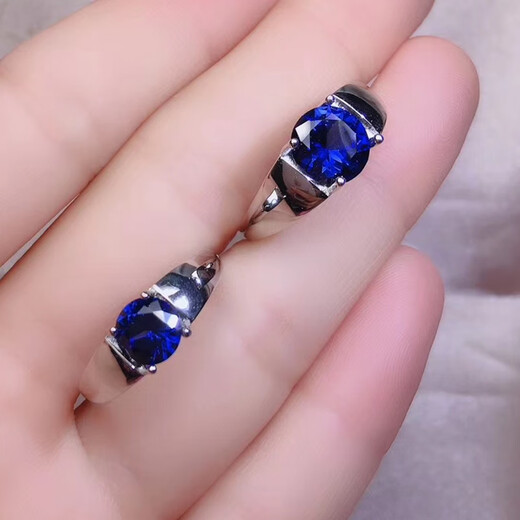 Men's quality sapphire ring for men Sri Lankan silver plated 24 round tanzanite live ring main stone 6.0mm