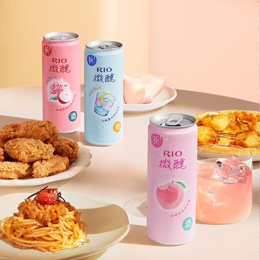 Ruiao Weizhe Rio 330 ml Frauen mit niedrigem Alkoholwein Fruchtwein vorgemischt 3 Grad Rio Cocktail [Hot Sale Aroma] Weizhe 5 Dosen + 1 Dose kostenloses Getränk