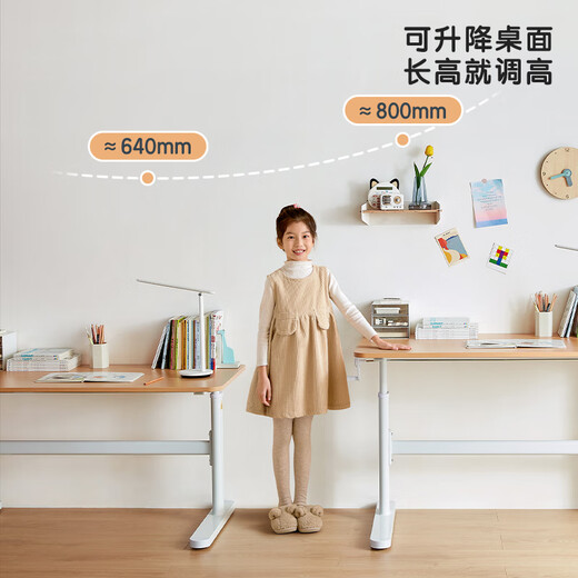林氏家居现代简约可升降儿童学习桌椅家用学生成人书桌子LS690V1-B 【1.2米】儿童学习桌