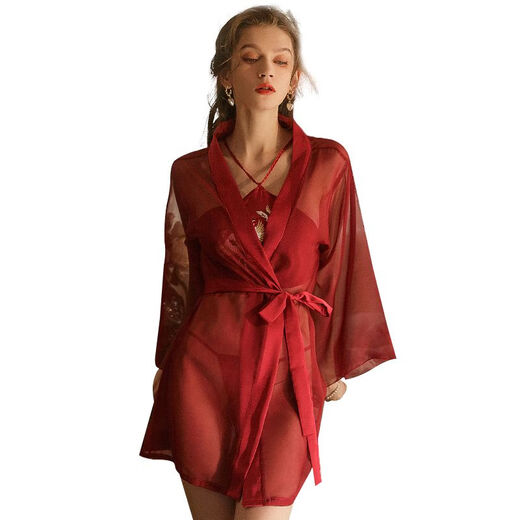 Dispositif émotionnel sexy Transparent Retro BellyBand Phoenix Sexy Hanfu Uniforme Pyjamas Pure Passion Set Peacock Green + 9756 One Size (80120)