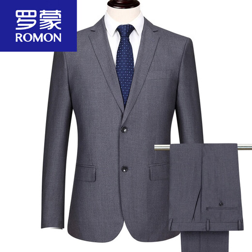 ROMON 2025 spring and autumn suit men's formal suit men's iron-free business work clothes professional middle-aged loose large size black without slits 168-2 175A (pants waistline can be matched)