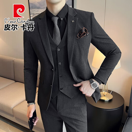 
Pierre cardin groom suit suit men business professional formal wear wedding dress handsome casual slim big size suit men LJT9889 medium gray two-piece suit (suit + trousers) 3XL height 165-185 weight 145-150Jin [Jin equals 0.5 kg]
