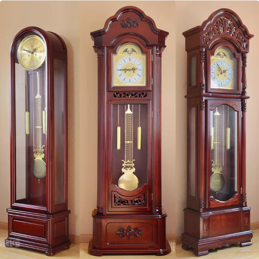 Bieying Floor Clock Wohnzimmer Massivholz Mechanische Uhr Europäische Klassische Zeit Uhr Chinesische Luxusatmosphärische Kupfer vertikaler Uhr 9922 Mahagoni 14 Zoll