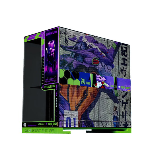 Geometry Future Model5 M5 Boîtier hôte de bureau pour ordinateur de jeu Refroidissement par eau à 360°/Carte mère E-ATX/TypeC/Châssis à thème bidimensionnel blanc noir personnalisation privée Impression UV M5 personnalisation privée individuelle