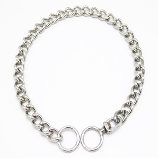Ten thousand dog chain, stainless P chain traction rope collar, dog walking, medium and large dog collar collar, P chain metal anti-bite iron, 3.0 wire thickness (18 25Jin Jin is equal to 0.5kg) 45cm