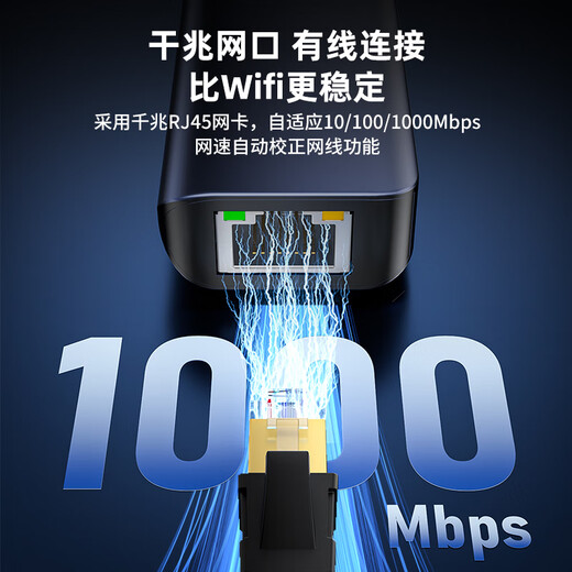 阿卡西斯（acasis）type-C3.2桌面扩展坞HDMI拓展坞10Gbps传输4K60Hz千兆网口适用苹果Mac mini 1米DS-9901M1-LAN