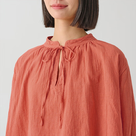 MUJI MUJI IDEE Women's Twisted Long Sleeve Shirt Women's Undershirt Spring and Autumn GAD04C4S Red L (165/88A)