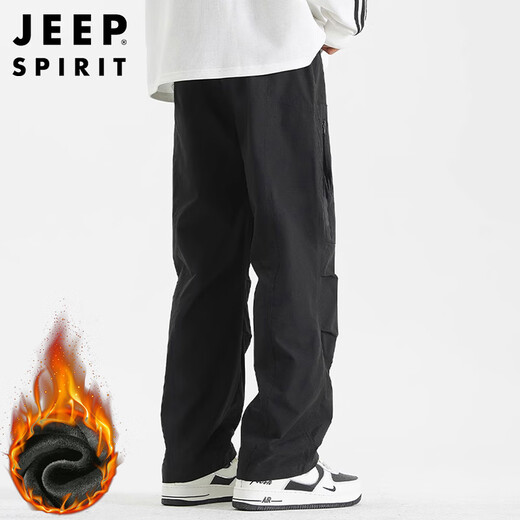 JEEP SPIRIT Jeep pants men's overalls men's waterproof and windproof casual pants autumn and winter thickened straight sports pants