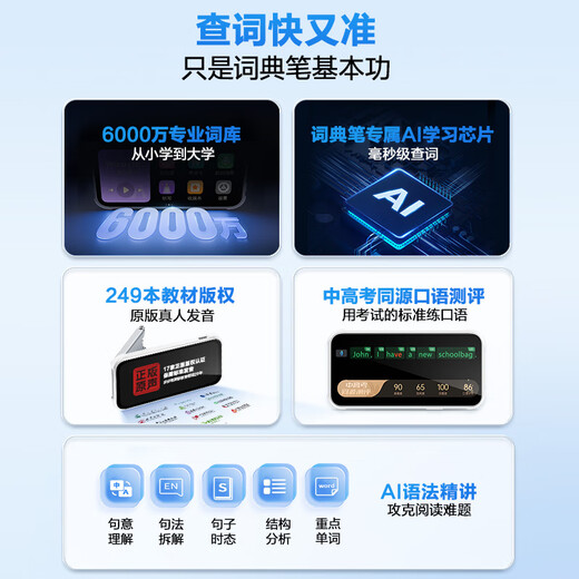 BBK's Folding Dictionary Pen V6 4.08-inch Large Screen New Curriculum Standard English Reading Pen Scanning Pen Translation Pen Learning Machine Textbook Scanning Portable Learning Machine