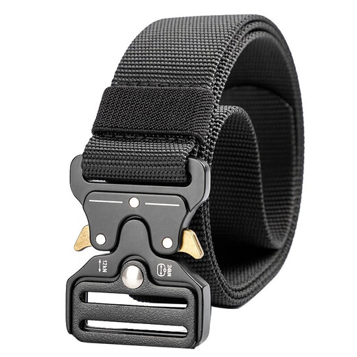 Wanjiazhen canvas belt men's automatic buckle tactical belt casual pants belt nylon woven belt alloy buckle military training belt black belt alloy buckle