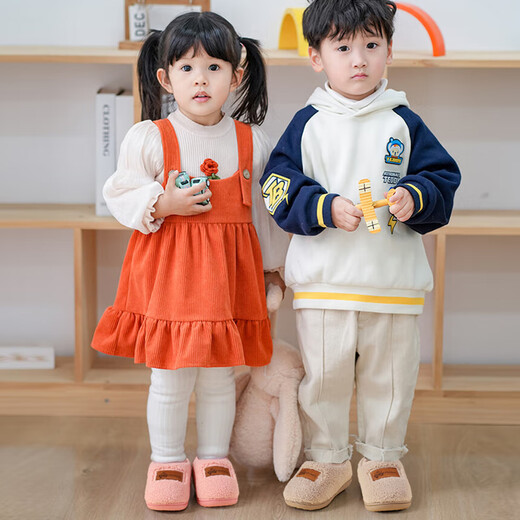 My Little Pony Children's Cotton Slippers Warm and Velvet Boys and Girls Baby Indoor and Outdoor Slippers Winter Style Leather Powder 160 Sizes