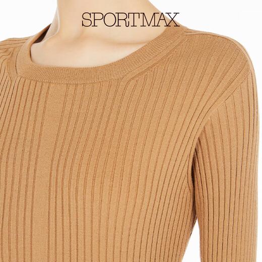 Sportmax selection benefits women's slim round neck dress 2326014106 camel XS