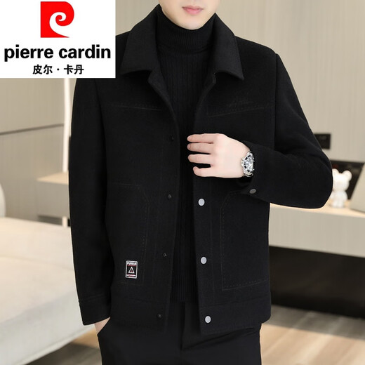 Pierre Cardin Wool Wool Jacket Men's Short Double-sided Nylon Coat 2025 Autumn and Winter New Men's Thickened Cashmere Wool Jacket 20936-2308 Khaki Cashmere Nylon 2XL