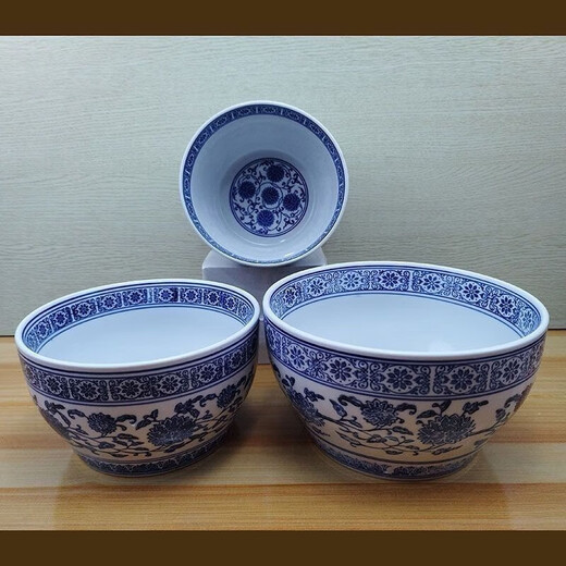 Blue and white porcelain lotus chicken cup bowl ceramic self-service seasoning bowl tableware stew cup soup bowl special catering hotel 6.5 inch chicken cup