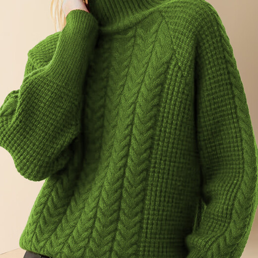 
Difelige European and American fashion lazy style turtleneck sweater for women 2024 new winter casual versatile sweater picture color XL