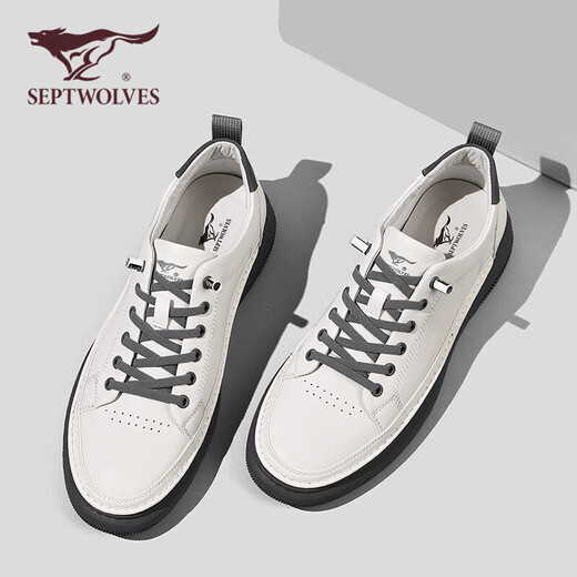 Septwolves (Septwolves) zapatos para hombres zapatos versátiles zapatos de mesa para hombres zapatos de cuero casual para hombres un pie 8313492390 negro 41