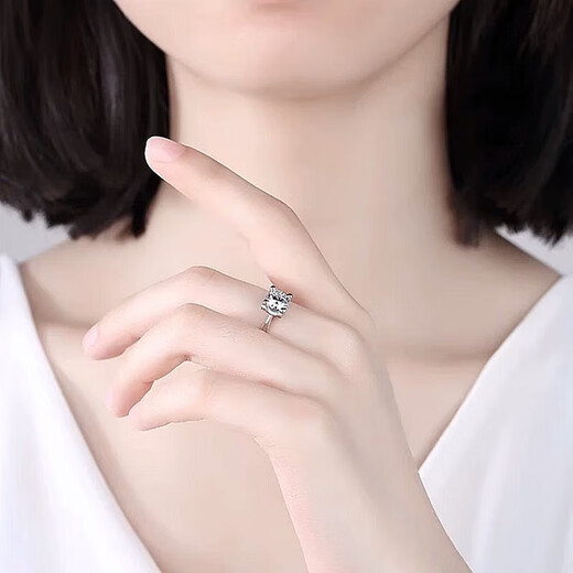 I Do Platinum PT950 Diamond Ring Classic Bull Head 1 Carat Diamond Proposal Engagement Diamond Ring Gift for Best Friend and Girlfriend Classic Bull Head-1 Carat Diamond Size 9