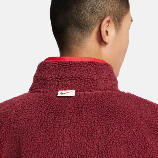 Nike Jacke Herrenkleidung 2024 Spring CNY Dragon Jahr Limited New Drei-Hook Imitation Lammstand Halsband Sport Casual Clothing FZ6194-677/Rot 2xl