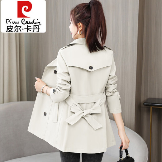 Pierre Cardin (pierre cardin) windbreaker women's wear early spring and autumn 2025 new style this year's popular tops small mid-length coat coat dark green (with lining) XL (115-130Jin Jin equals 0.5 kg)