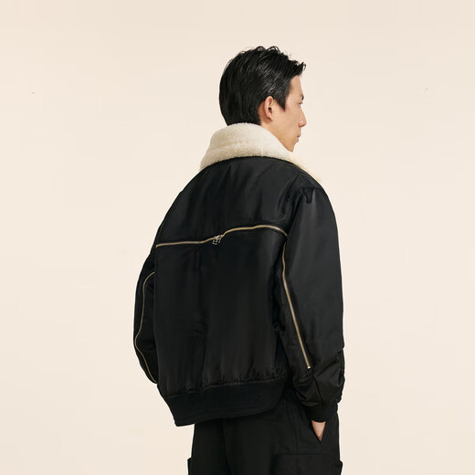 速写男装商城同款2024冬新品短款翻领羽绒服宽松城市轻户外9O0C12530 001本黑 L