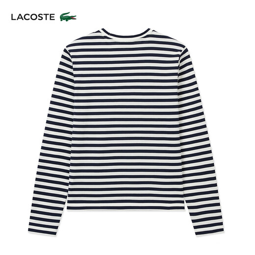 鳄鱼法国鳄鱼女装24秋季新款圆领时尚撞色条纹休闲长袖T恤TF9207 hhw/藏青色 38 /165