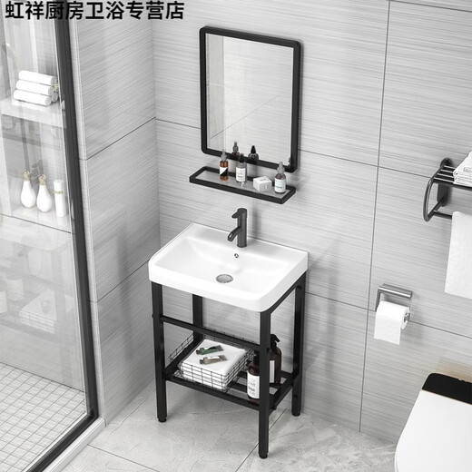 Cuenca de la columna de Nansangweichi Cuenca de lavado vertical Pequeño apartamento de piso Cerámico de lavado de cerámica Fregadero de baño 4837E Basin + drenaje de soporte / apartamento pequeño