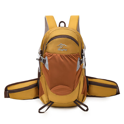 Waterproof Outdoor Multifunctional Mountaineering Bag Large Capacity Hiking Camping Sports Backpack Lightweight Spine Protection Backpack Yellow Mountain Outdoor Style 20L