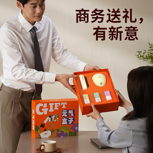 Hezheng Yuanqi Box Exquisite Gift Box Head Massager Scalp Massager Cat Claw Kneading Electric Gua Sha Board Holiday Gifts for Family and Elders Yuanqi Box HZ-BOX-3