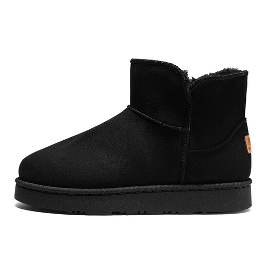 Pull back official snow boots men's boots velvet thickened cotton shoes winter men's high-top Martin boots outdoor casual shoes for men black/1629 (velvet lining) 42