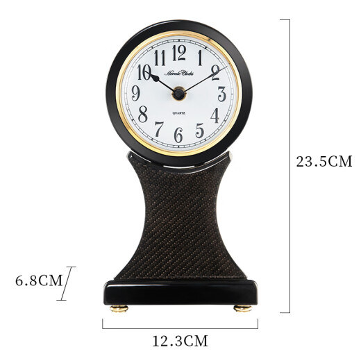 Hermle Clocks European simple and high-end desktop small clock living room home desktop clock Hemler quartz movement HD-QT202 Charcoal black-piano paint