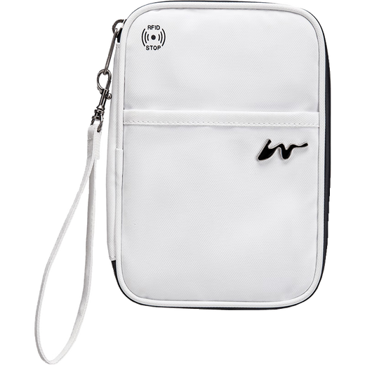 
RFID anti-theft passport clip wallet travel abroad portable large capacity storage bag waterproof travel ID bag small white
