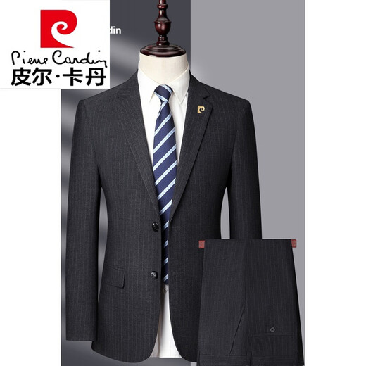 Pierre Cardin suit suit men's high-end business casual two-piece suit middle-aged men's wedding dress jacket gray 1577 style 170 yards recommended 100Jin Jin equals 0.5kg -115Jin Jin equals 0.5kg