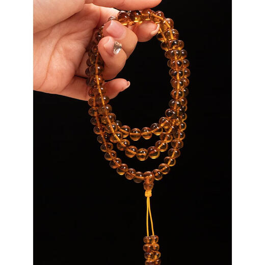 Ancient natural Fushun amber bracelet, landscape plant amber 108 multi-circle Buddha beads bracelet, Western open pit mine spiritual grass gold amber, Fushun amber 108 plant, 0 carat, amber 5mm