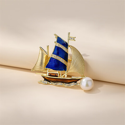 Yalundi sailing brooch, high-end, exquisite and fashionable women's high-end corsage brooch, design niche suit birthday gift
